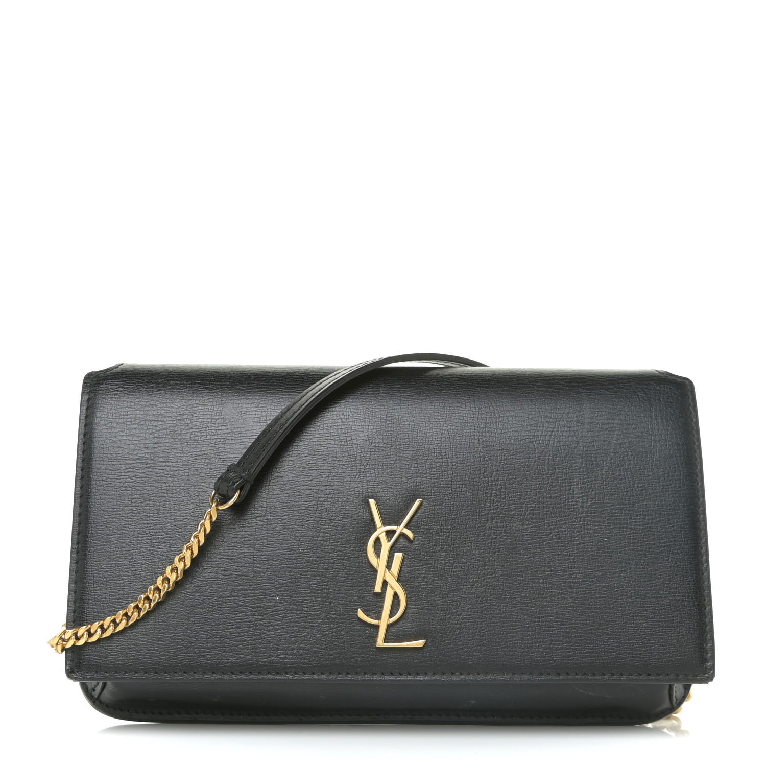 Saint Laurent Smooth Calfskin Monogram Phone Holder Crossbody Black 1 of 23