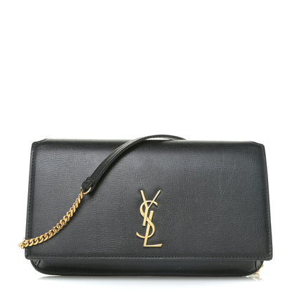 Saint Laurent Smooth Calfskin Monogram Phone Holder Crossbody Black 1 of 23