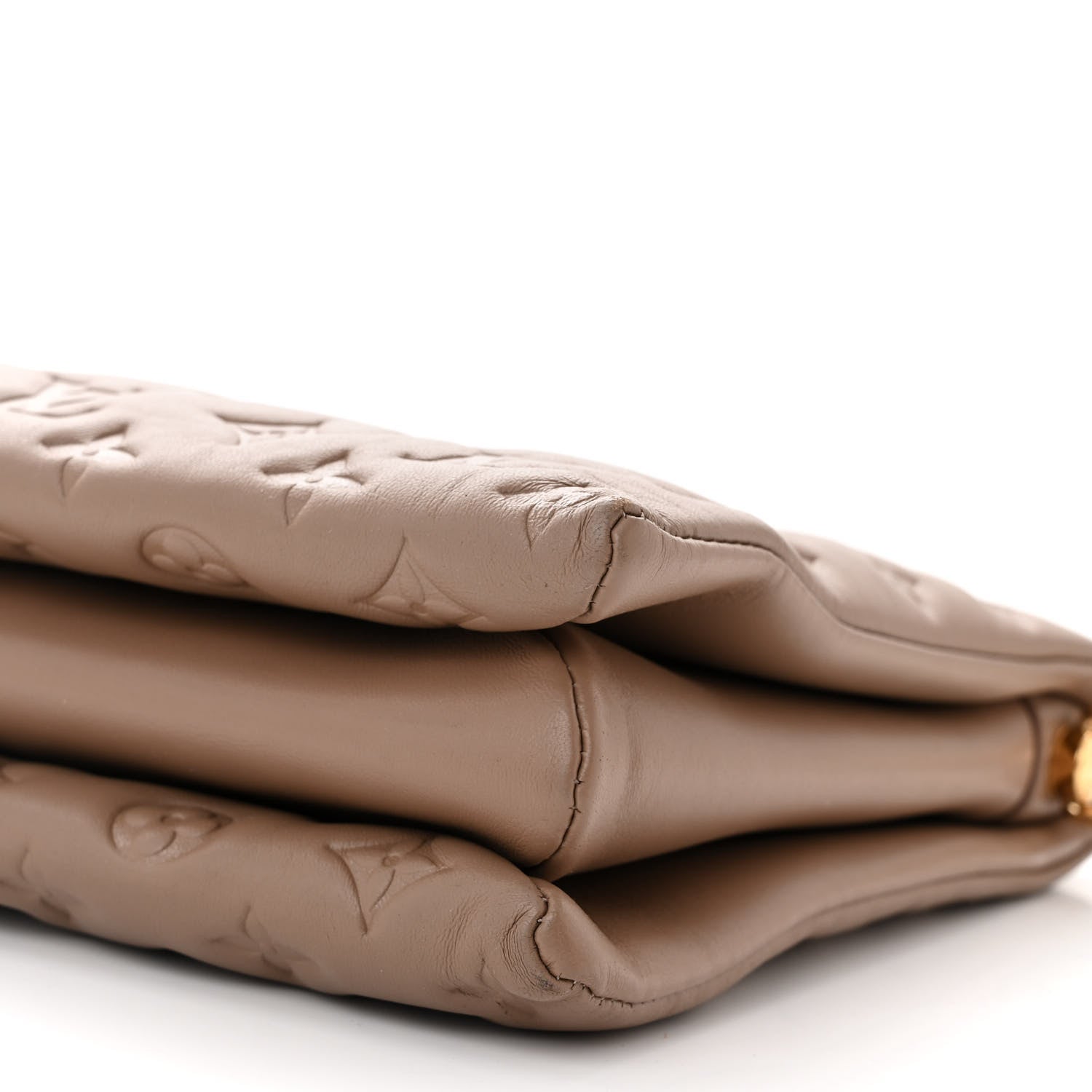 Louis Vuitton Lambskin Embossed Monogram Coussin MM Taupe 9 of 11