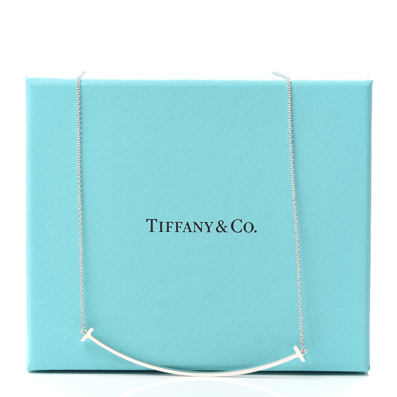 Tiffany Sterling Silver Large T Smile Pendant Necklace 6 of 6