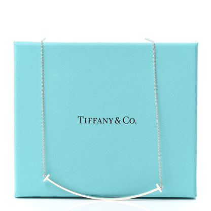 Tiffany Sterling Silver Large T Smile Pendant Necklace 6 of 6