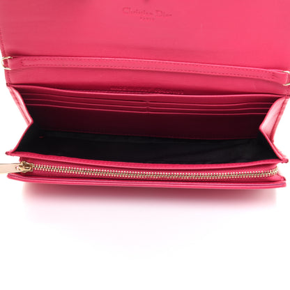 Christian Dior Lambskin Cannage Lady Dior Rendezvous Wallet On Chain Fuchsia 5 of 12