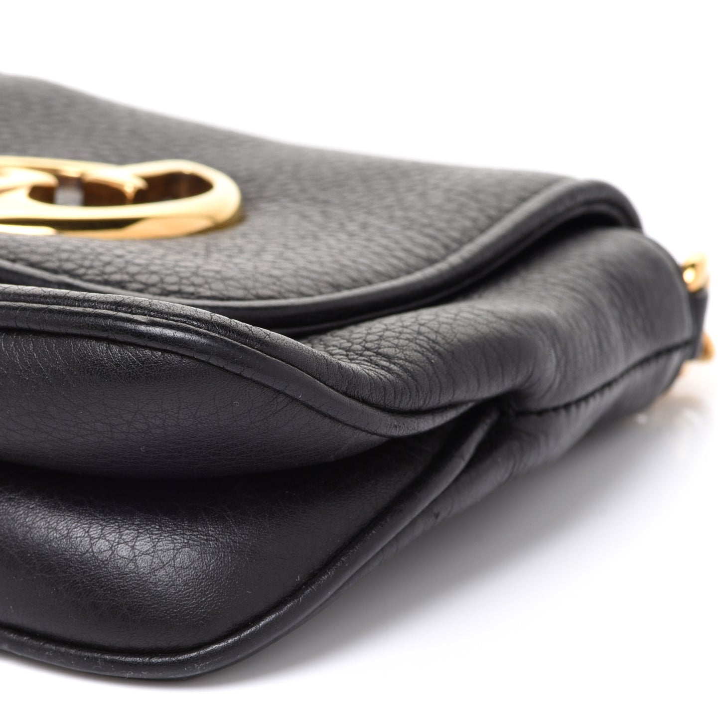 Pebbled Calfskin Small 1973 Chain Shoulder Bag Black