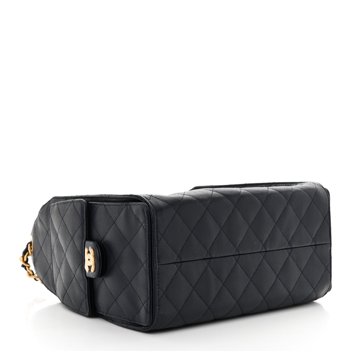 Caviar Quilted Small Chanel 25 Handbag Dark Navy