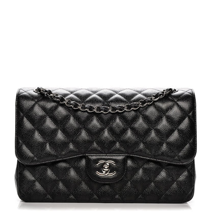 Chanel Caviar Quilted Jumbo Double Flap Black 1 of 8