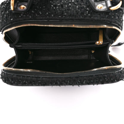 Chanel Tweed Quilted Medium CC Filigree Vanity Case Black 5 of 10