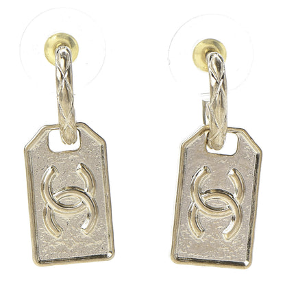 Chanel CC Tag Drop Earrings Gold 1 of 5