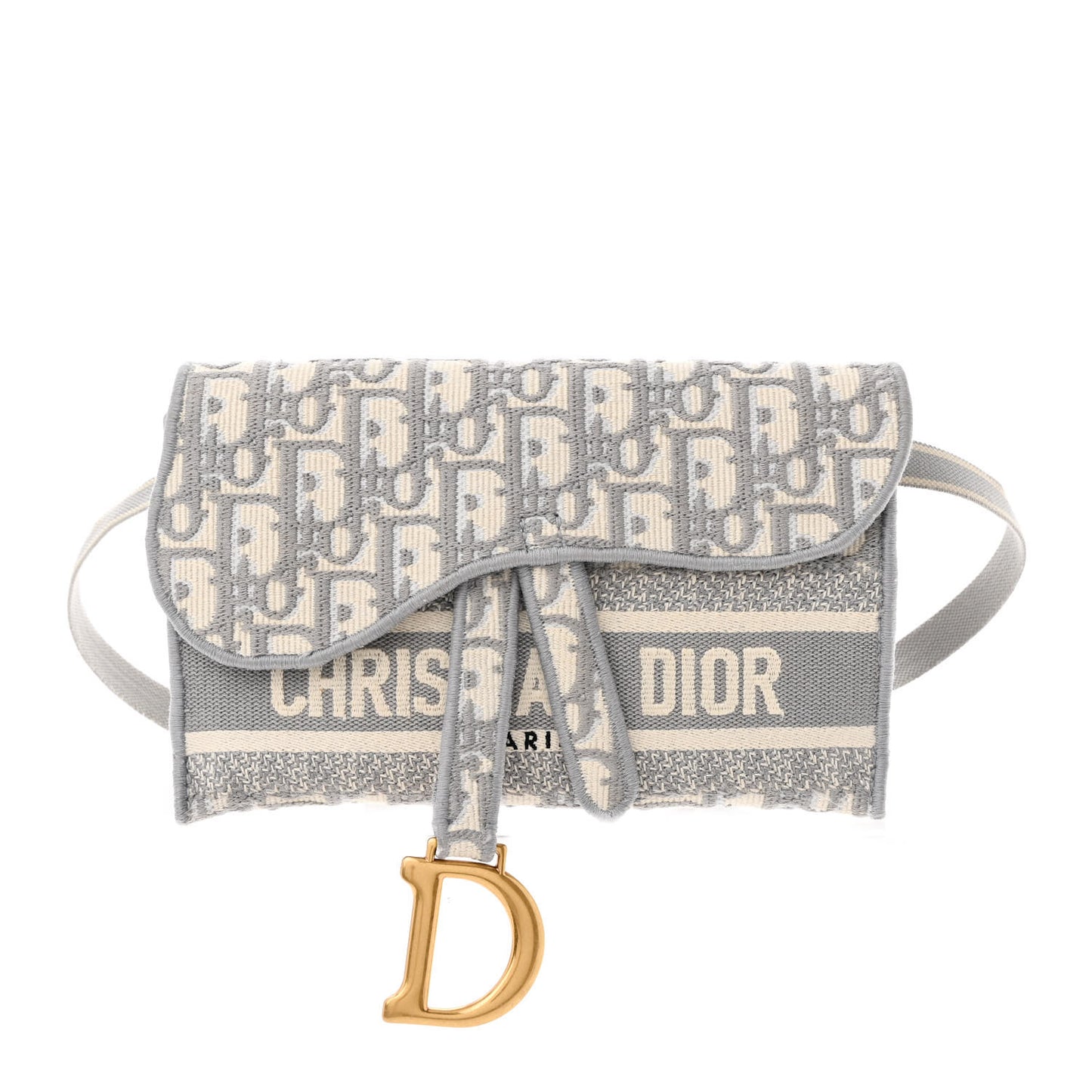 Oblique Slim Saddle Pouch Grey