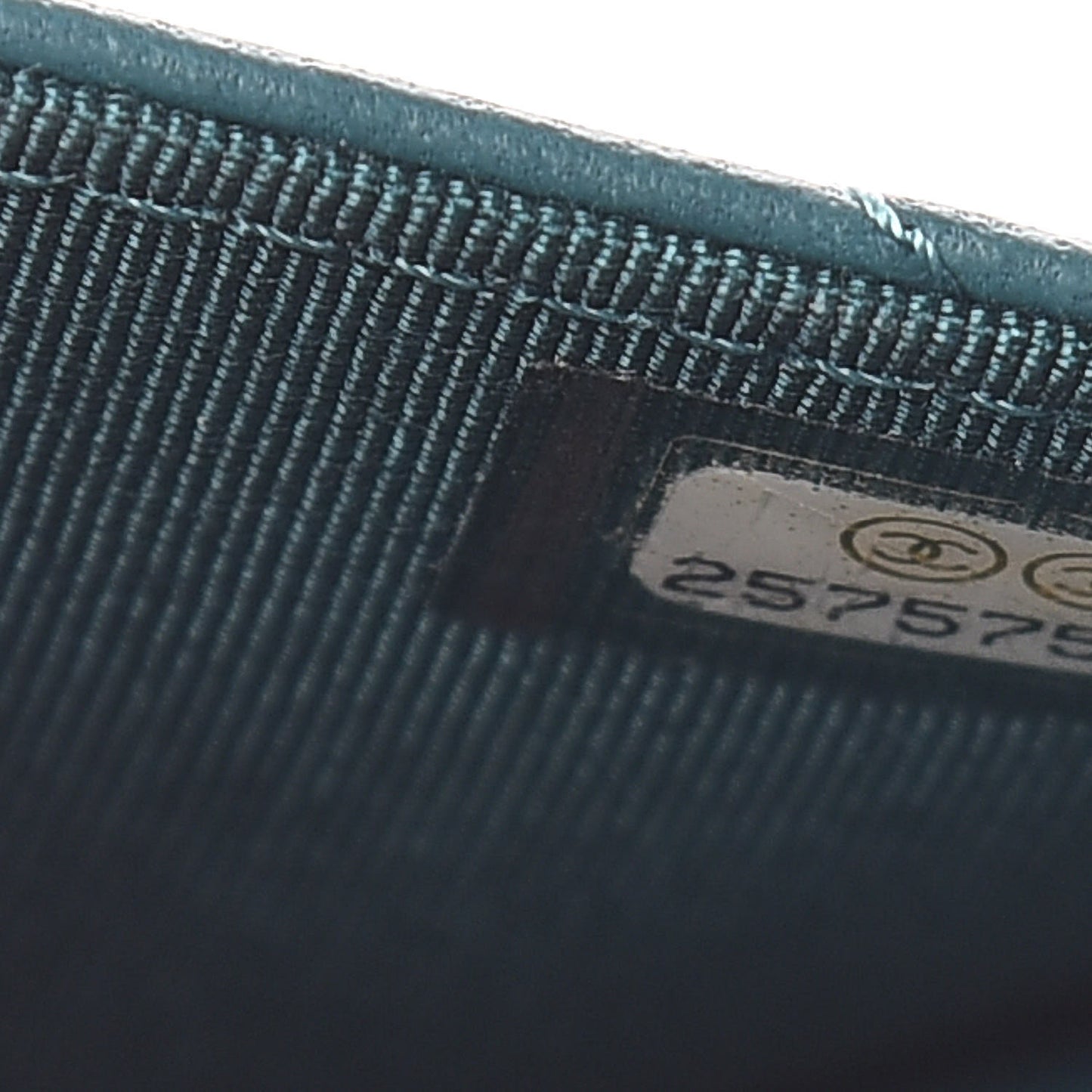 Lambskin Chevron Quilted Wallet On Chain WOC Blue