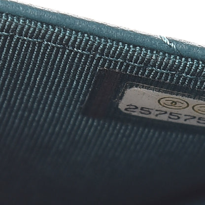 Chanel Lambskin Chevron Quilted Wallet On Chain WOC Blue 9 of 15