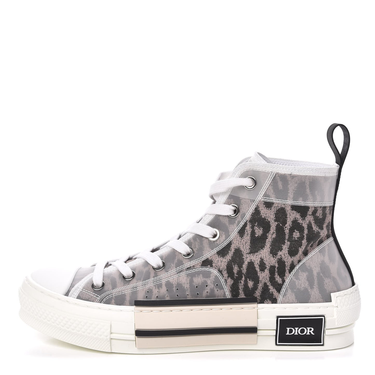 Canvas Leopard Print Womens B23 High Top Sneakers 38.5 White