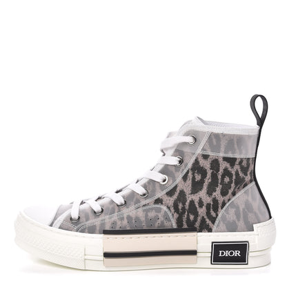 Christian Dior Canvas Leopard Print Womens B23 High Top Sneakers 38.5 White 1 of 9