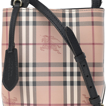 Burberry Haymarket Check Colours Small Lorne Bucket Crossbody Black 8 of 11