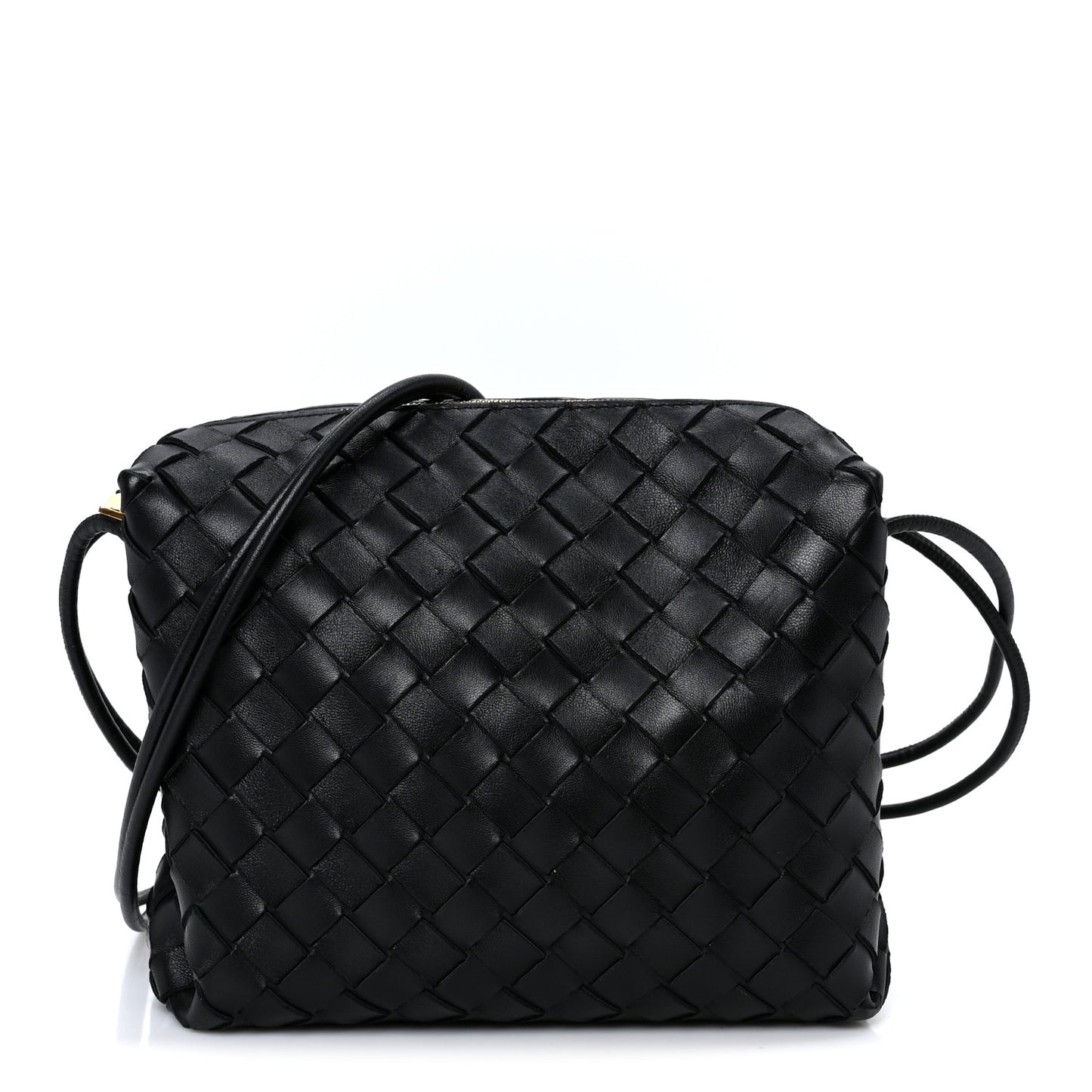 Nappa Intrecciato Small Loop Camera Bag Black