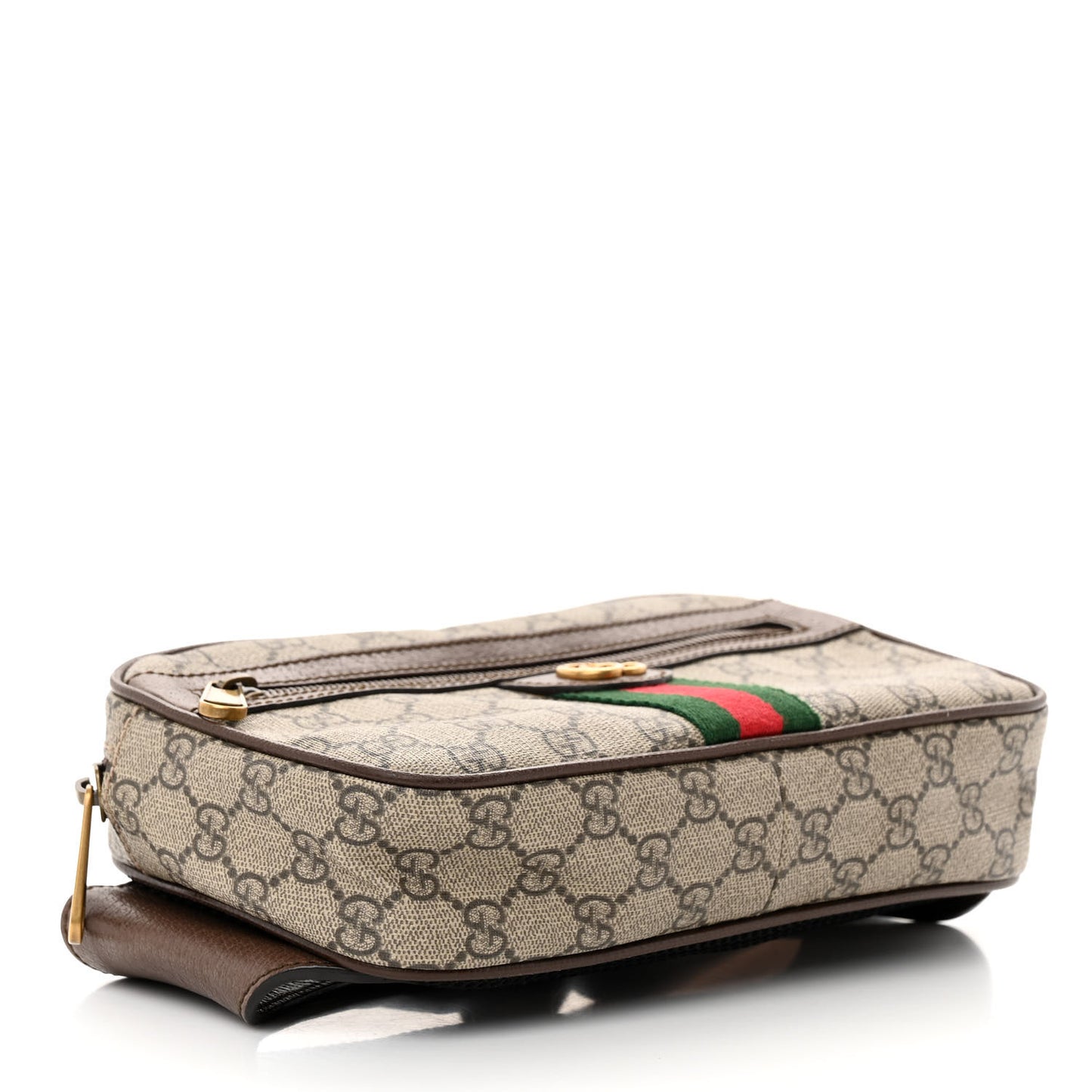 Soft GG Supreme Monogram Medium Ophidia Belt Bag Dark Brown