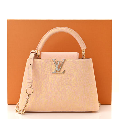 Louis Vuitton Metallic Taurillon Seashell Capucines BB Pink Yellow 11 of 11