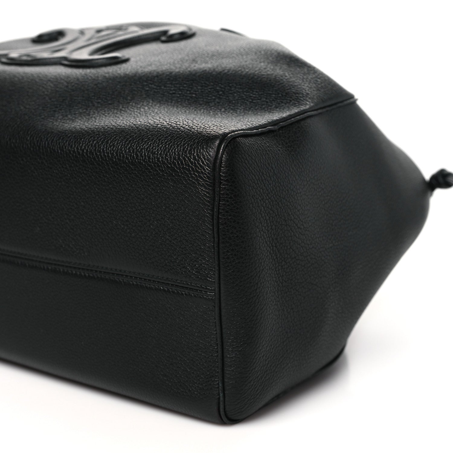 Celine Smooth Calfskin Cuir Triomphe Cabas Drawstring Black 10 of 10