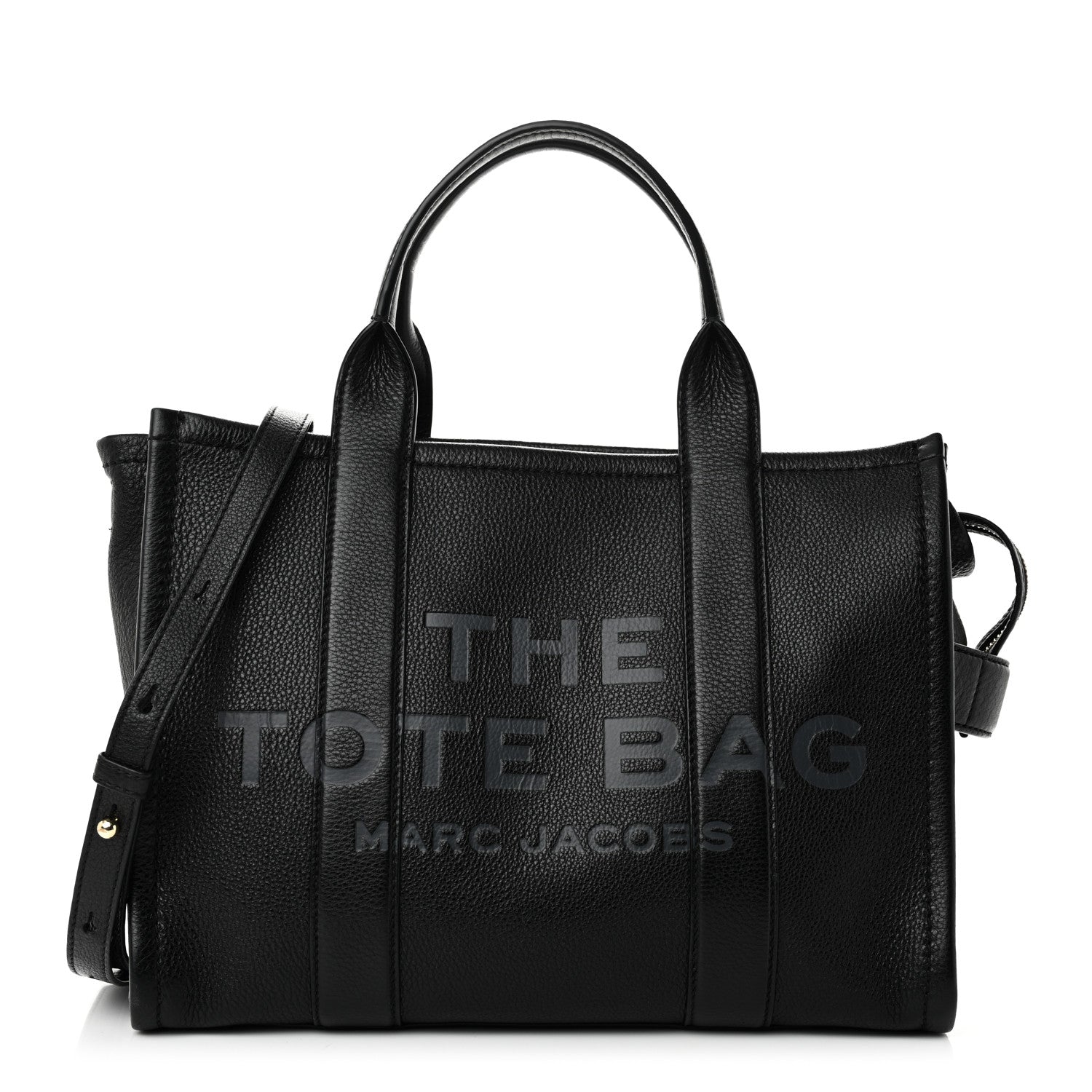 Marc Jacobs Grained Calfskin Medium The Tote Bag Black 1 of 10