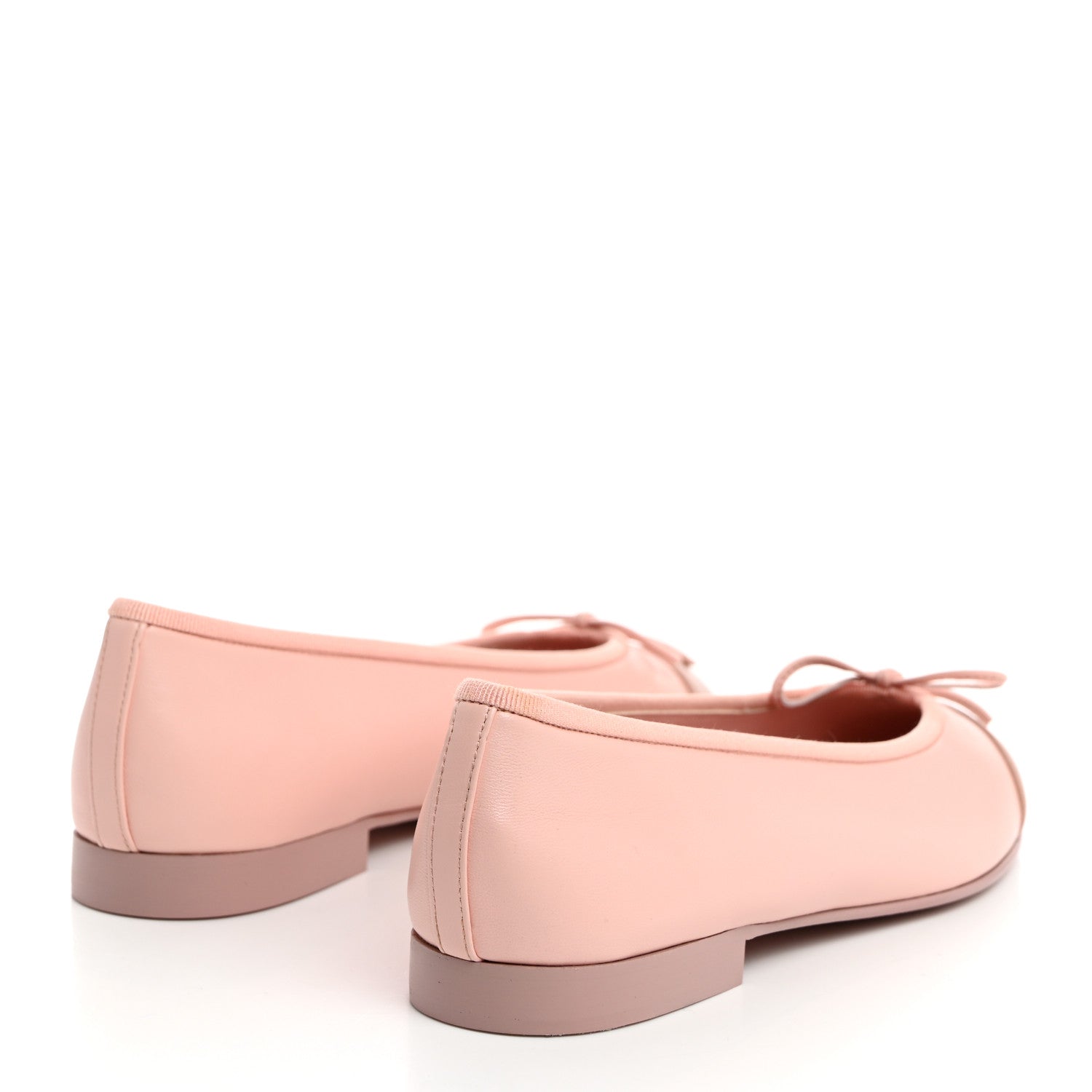 Chanel Lambskin Cap Toe CC Ballerina Flats 37.5 Light Pink Dark Pink 4 of 9