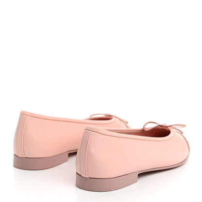 Chanel Lambskin Cap Toe CC Ballerina Flats 37.5 Light Pink Dark Pink 4 of 9