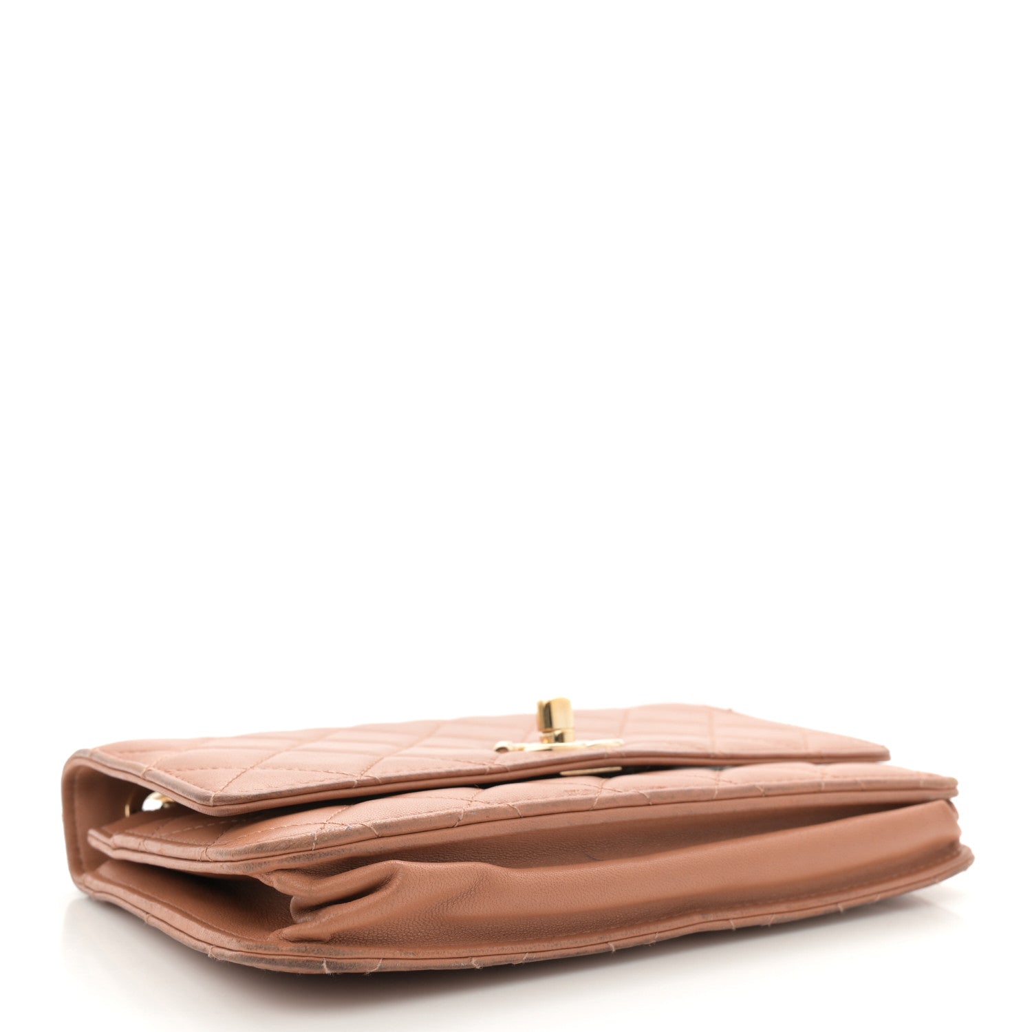 Chanel Lambskin Quilted Trendy CC Wallet On Chain WOC Camel 4 of 15