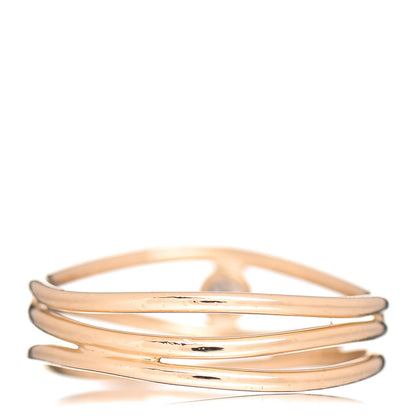Tiffany 18K Yellow Gold Diamond Elsa Peretti 3 Row Wave Ring 50 5.5 4 of 5