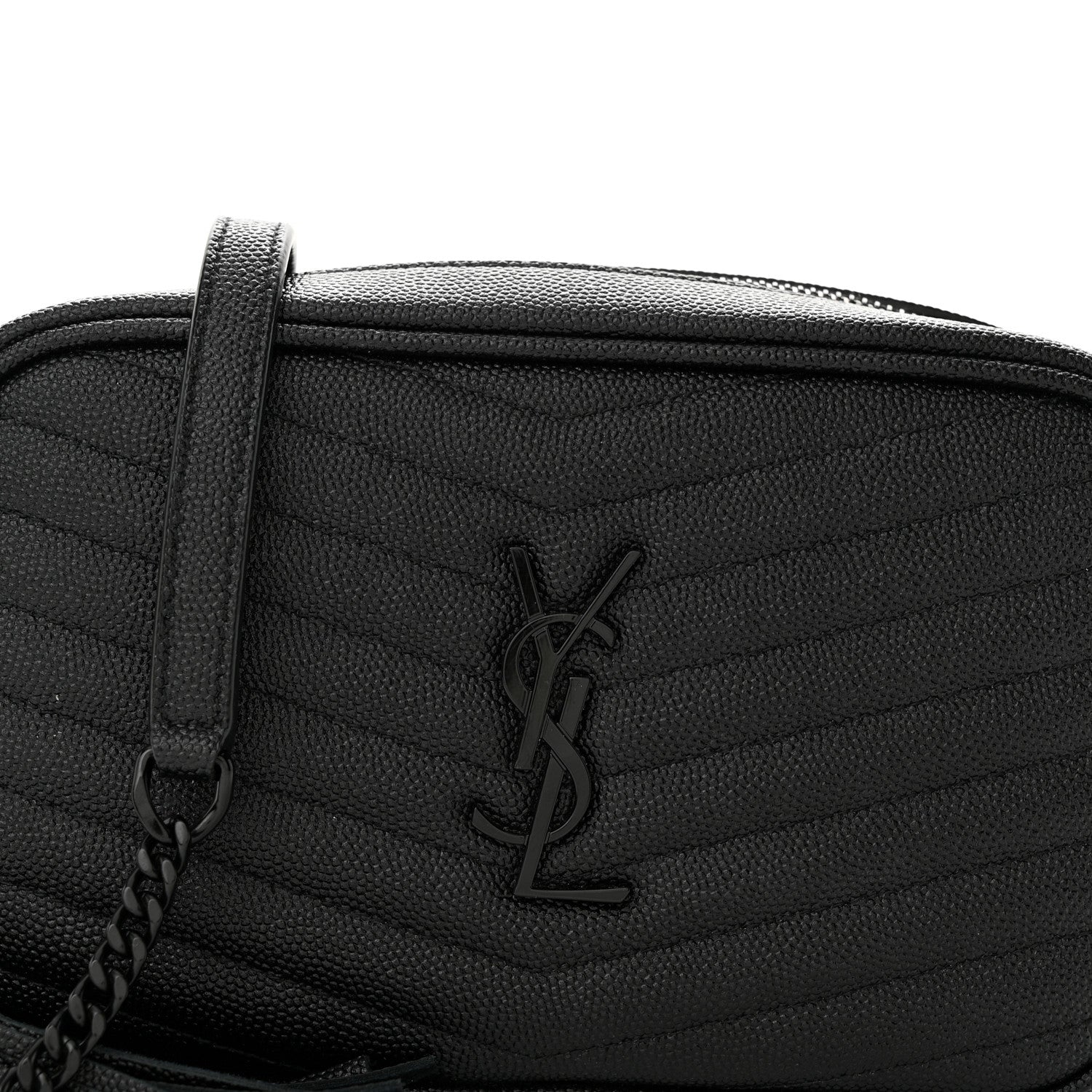 Saint Laurent Grain De Poudre Matelasse Monochrome Monogram Mini Lou Camera Bag Black 8 of 11