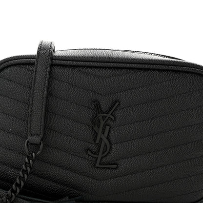 Saint Laurent Grain De Poudre Matelasse Monochrome Monogram Mini Lou Camera Bag Black 8 of 11
