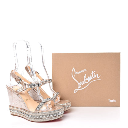 Christian Louboutin Cork Studded Pyradiams 110 Platform Sandals 40 Silver 7 of 7