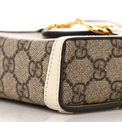 Gucci GG Supreme Monogram Azalea Calfskin Mini Horsebit 1955 Crossbody Bag Beige Ebony Mystic White 8 of 10
