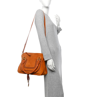 Chloe Suede Calfskin Braided Medium Marcie Double Carry Henna Orange 2 of 12
