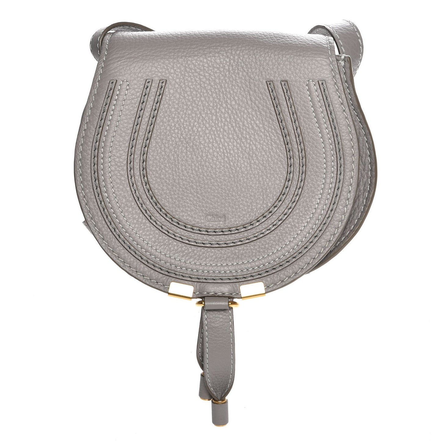 Calfskin Mini Marcie Round Crossbody Bag Cashmere Grey