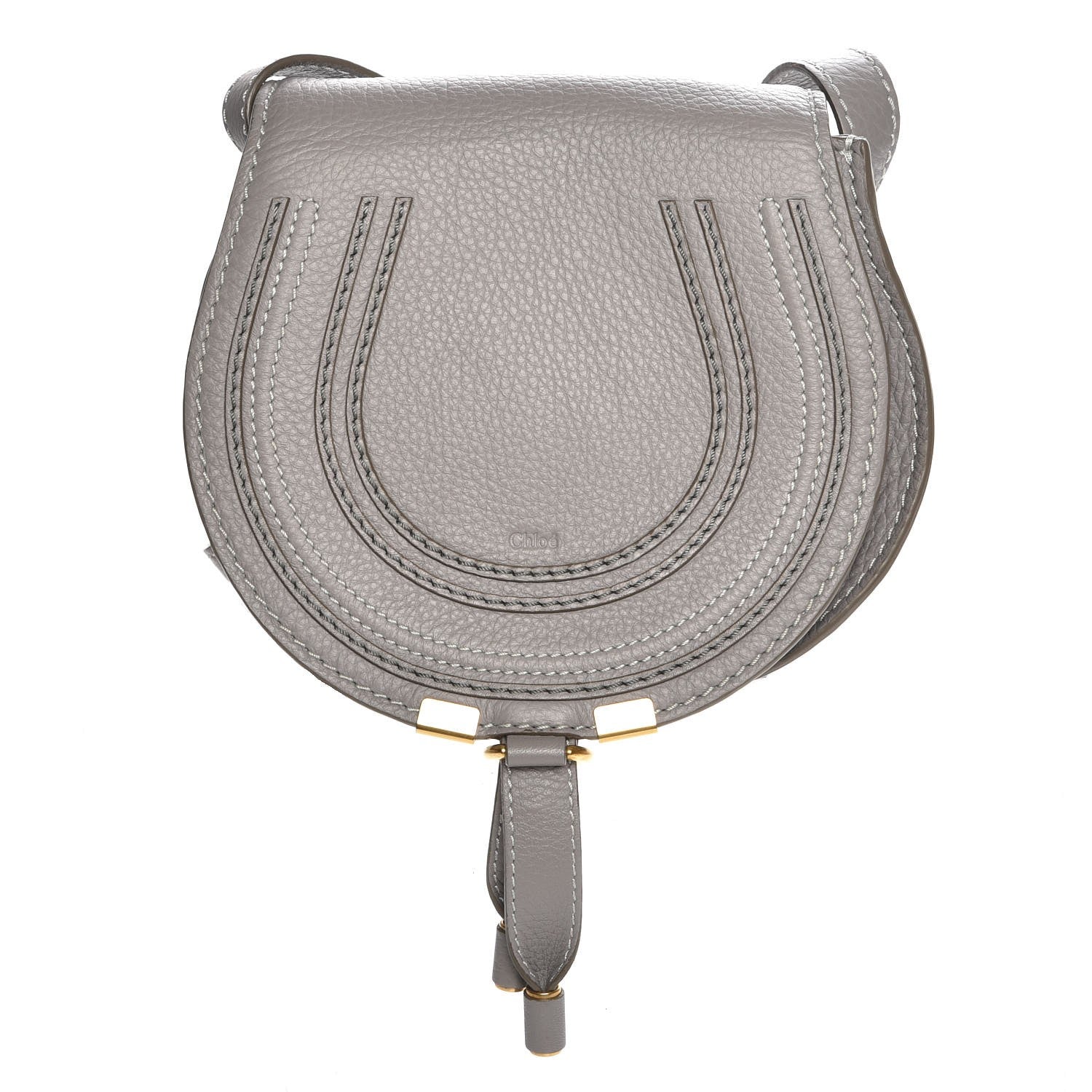 Chloe Calfskin Mini Marcie Round Crossbody Bag Cashmere Grey 1 of 7