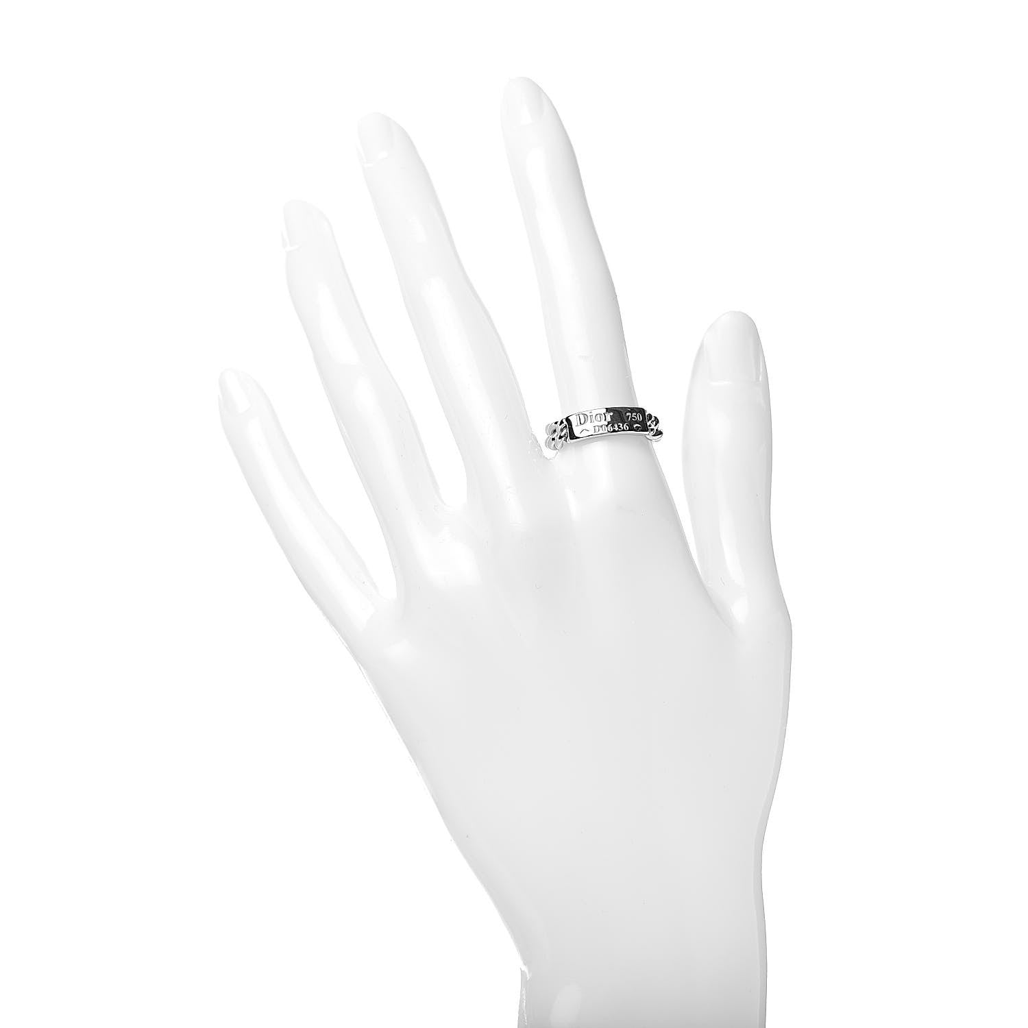 Christian Dior 18K White Gold Gourmette Ring 53 6.25 2 of 5
