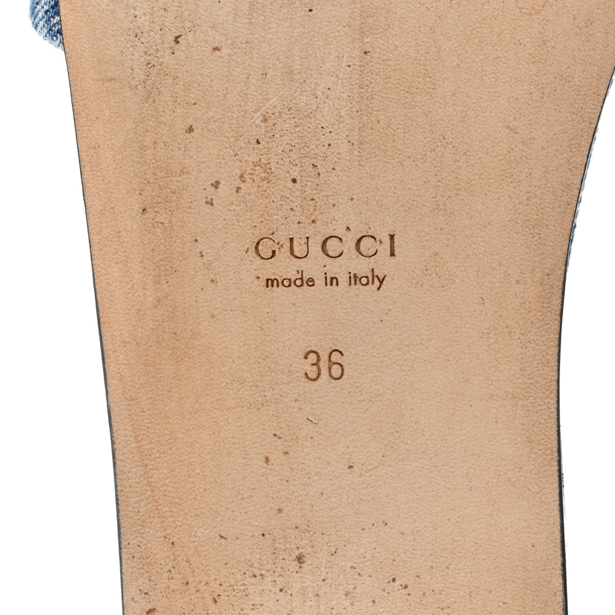 Gucci New Denim GG Monogram Horsebit Flat Slide Sandals 36 Blue 8 of 10