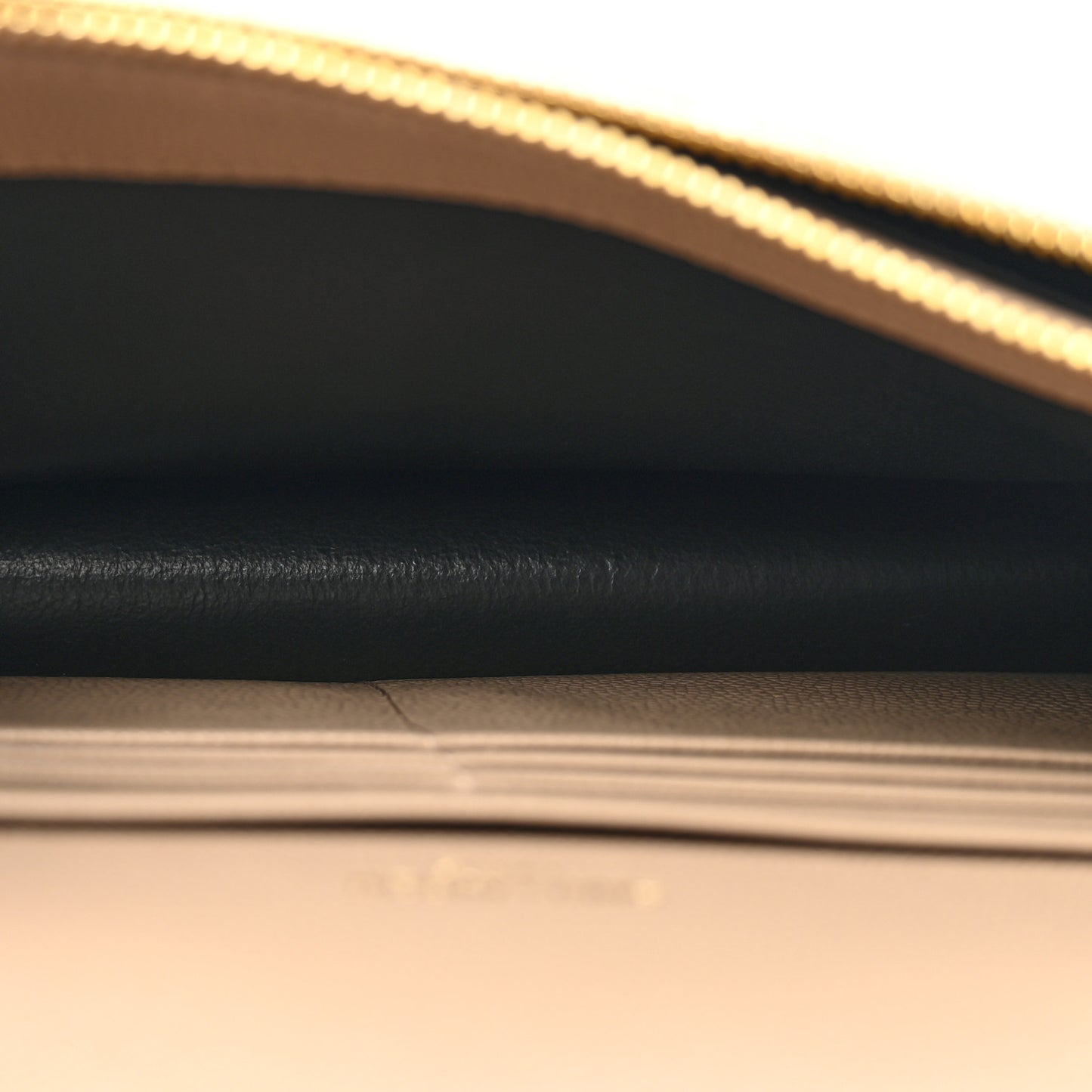 Grain De Poudre Matelasse Chevron Monogram Envelope Chain Wallet Dark Beige