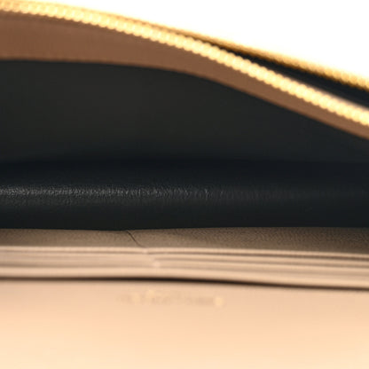 Saint Laurent Grain De Poudre Matelasse Chevron Monogram Envelope Chain Wallet Dark Beige 5 of 11