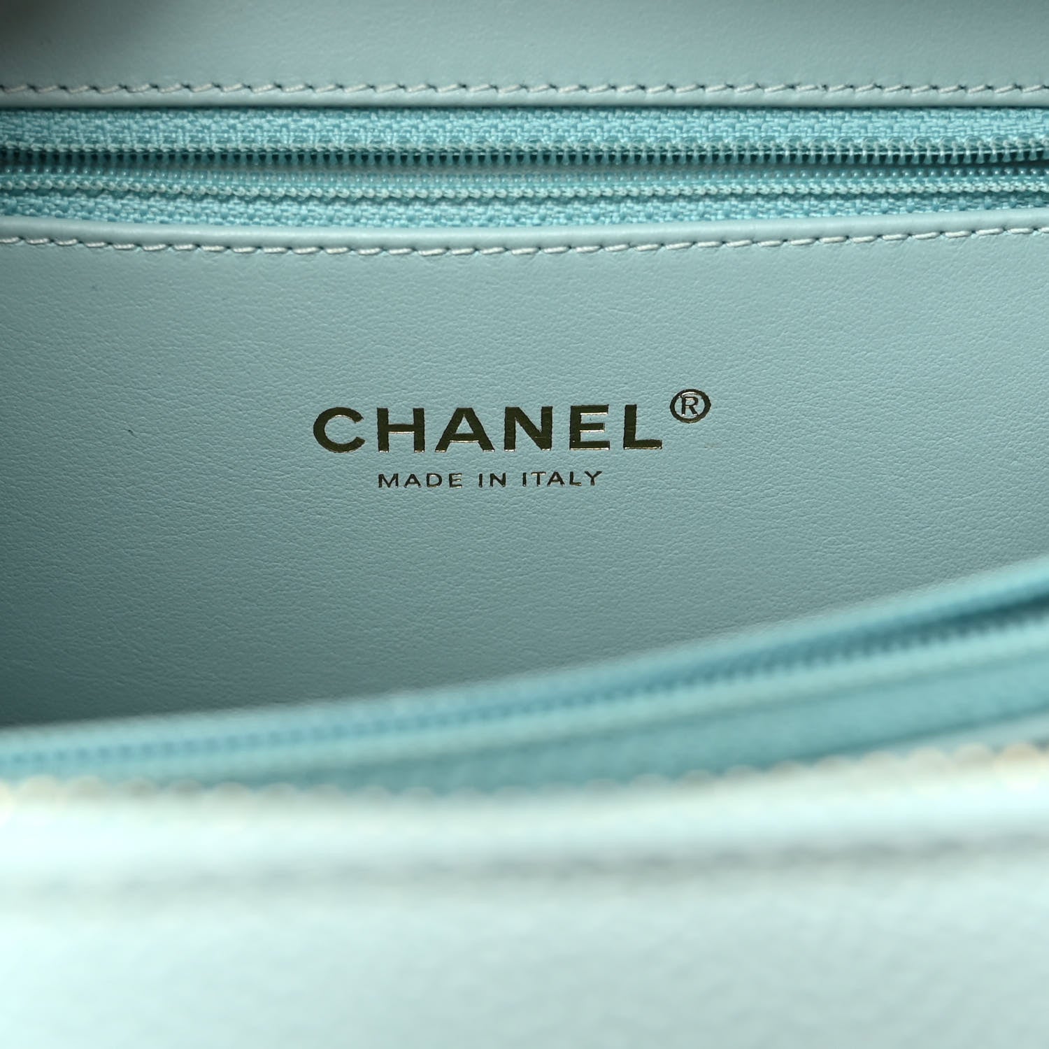 Chanel Caviar Quilted Medium CC Filigree Vanity Case Light Blue 6 of 11