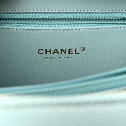 Chanel Caviar Quilted Medium CC Filigree Vanity Case Light Blue 6 of 11