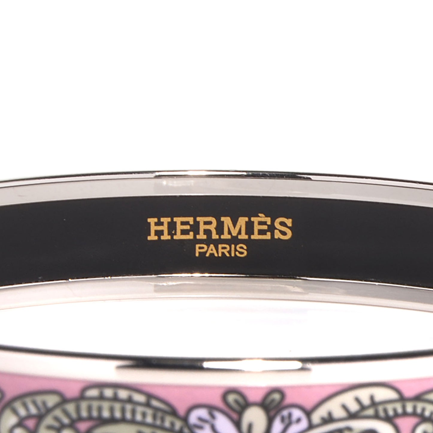 Enamel Narrow Printed Bracelet 65 Pink