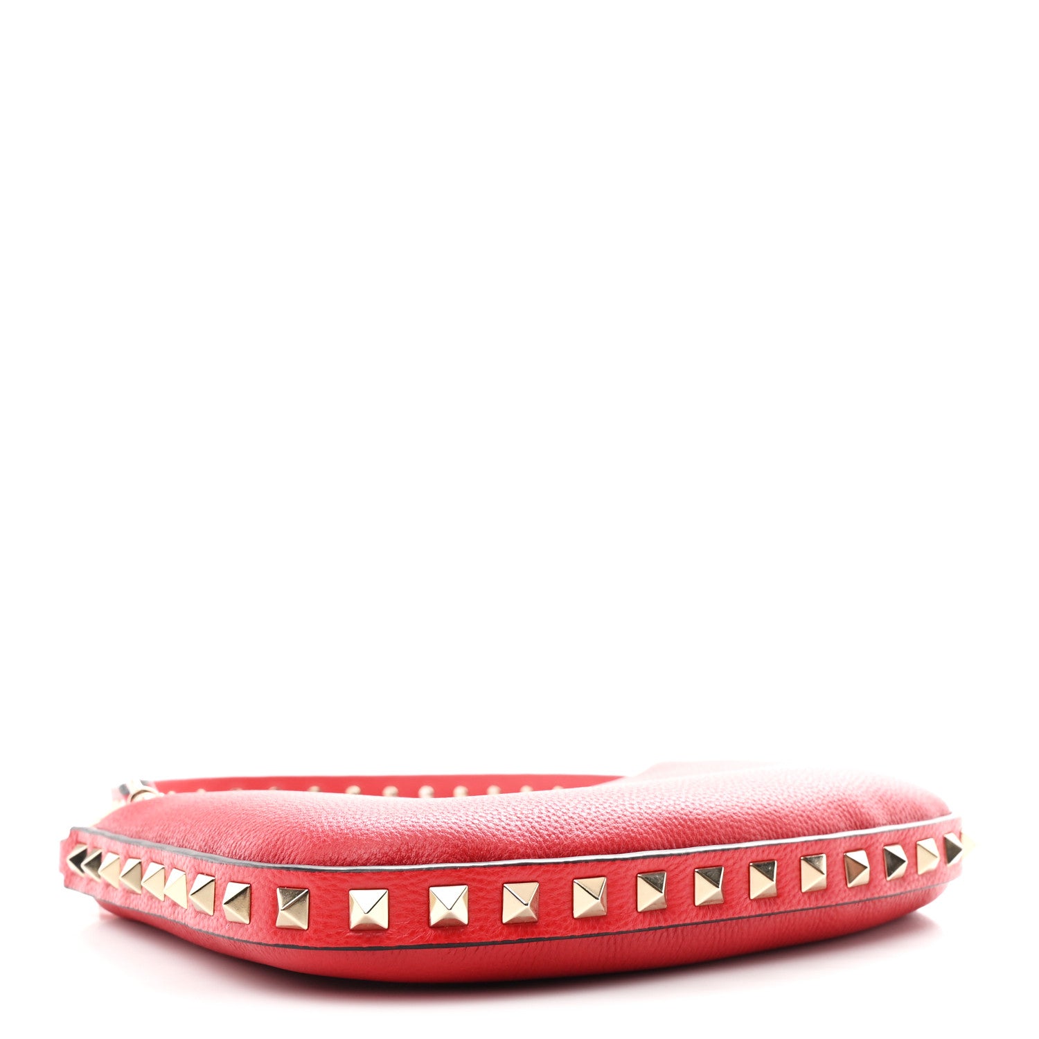 Valentino Garavani Grainy Calfskin Rockstud Mini Hobo Red 4 of 9
