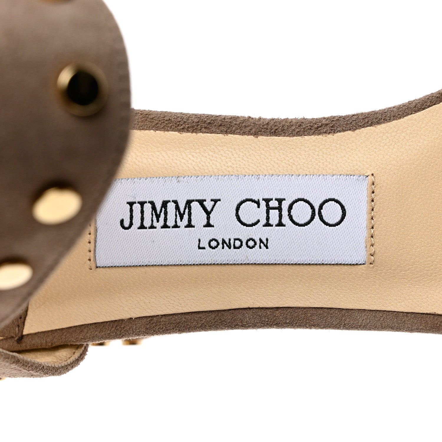 Jimmy Choo Suede Veto Studded Sandals 37.5 Light Mocha 6 of 8