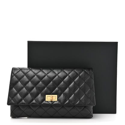 Chanel Aged Calfskin Quilted Reissue 2.55 Clutch Black 8 of 8