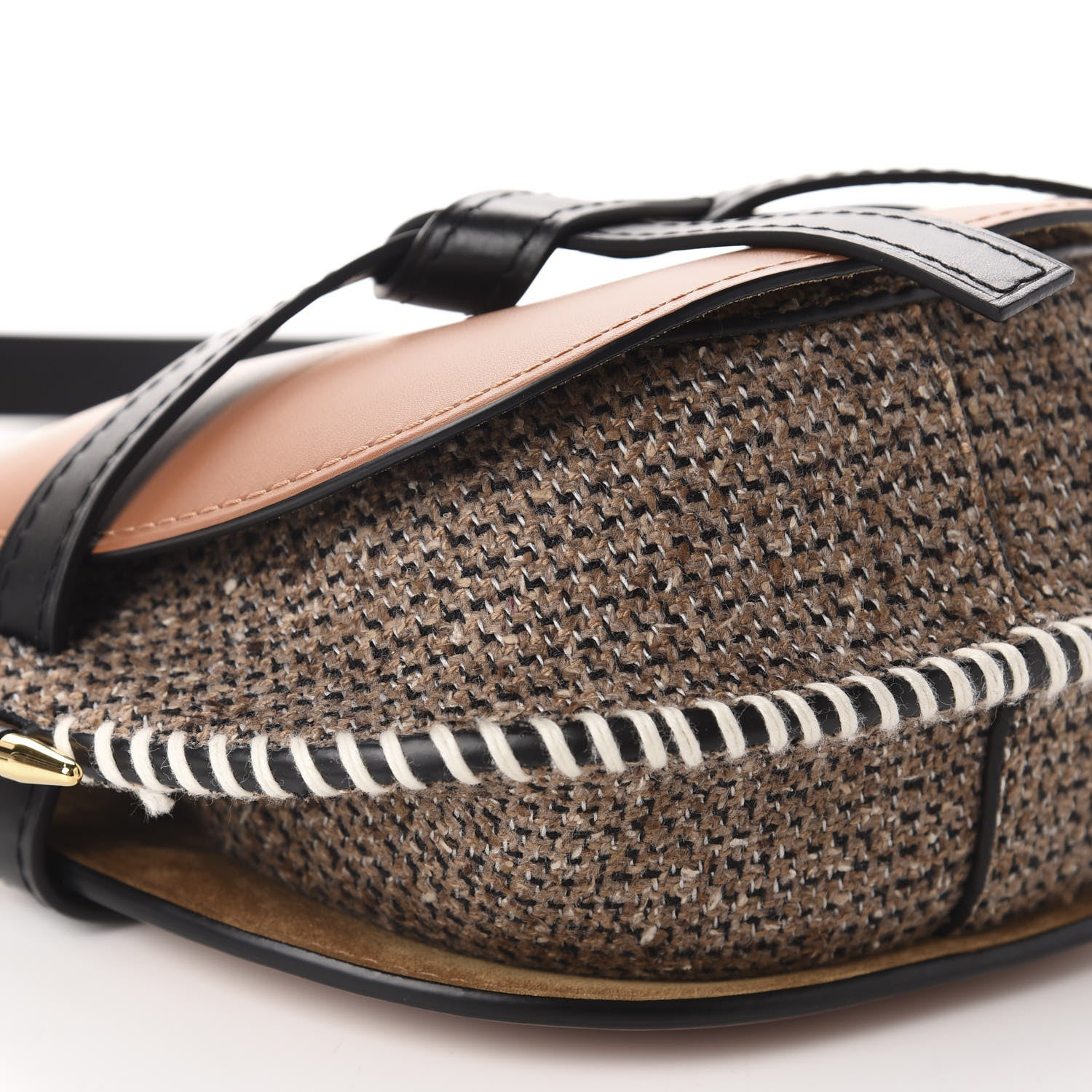 Loewe Calfskin Tweed Small Gate Crossbody Bag Tan 6 of 11