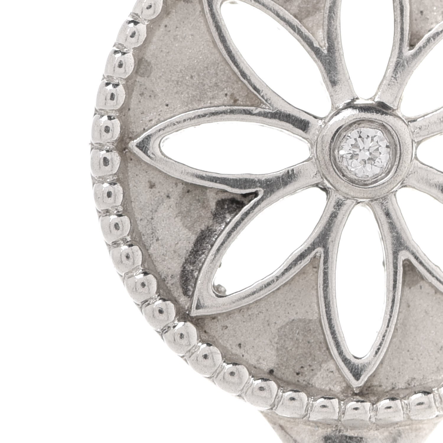 Tiffany Sterling Silver Diamond Small Daisy Key Pendant Necklace 8 of 8