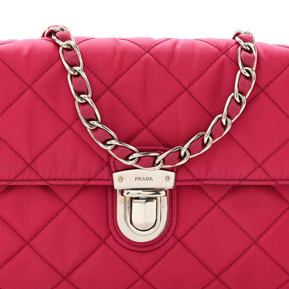 Prada Tessuto Nylon Impuntura Flap Chain Bag Ibisco 8 of 13