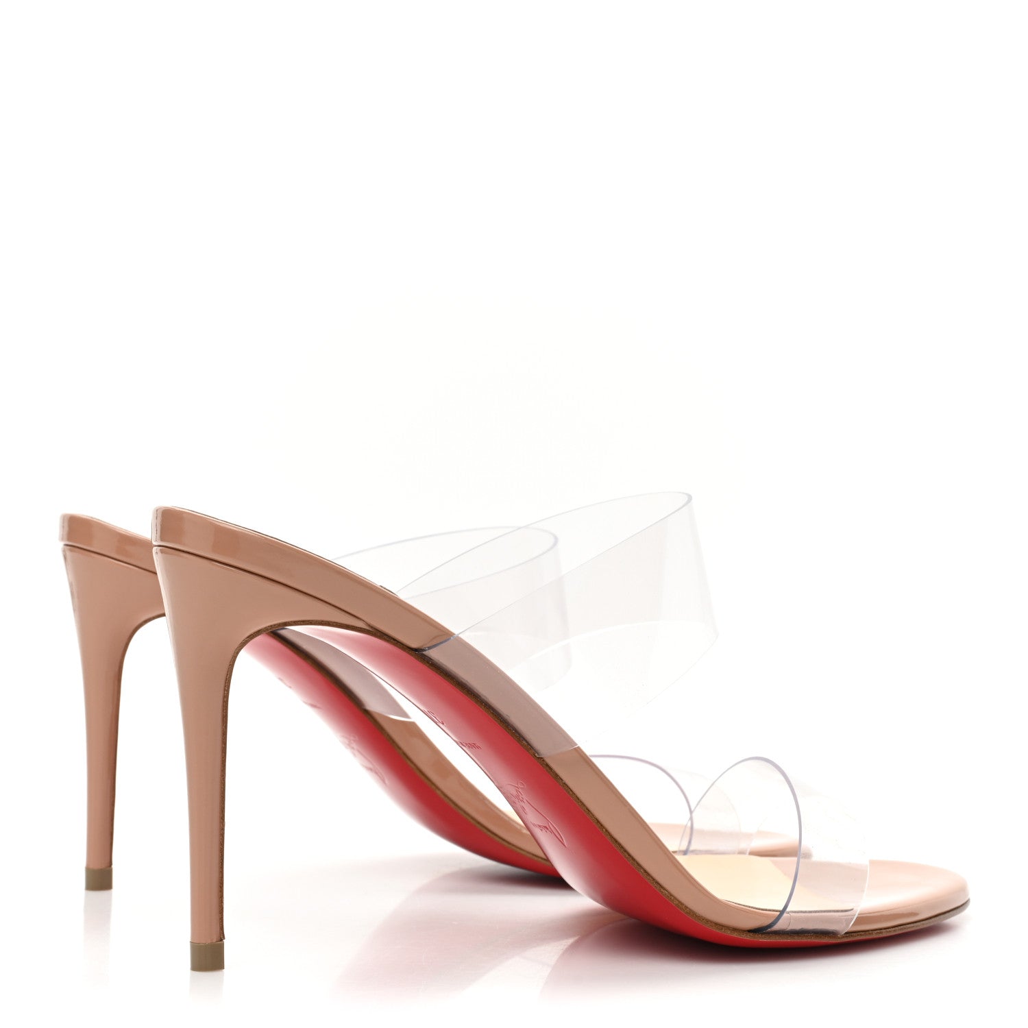 Christian Louboutin Patent PVC Just Nothing 85 Slide Sandals 37 Nude 4 of 9
