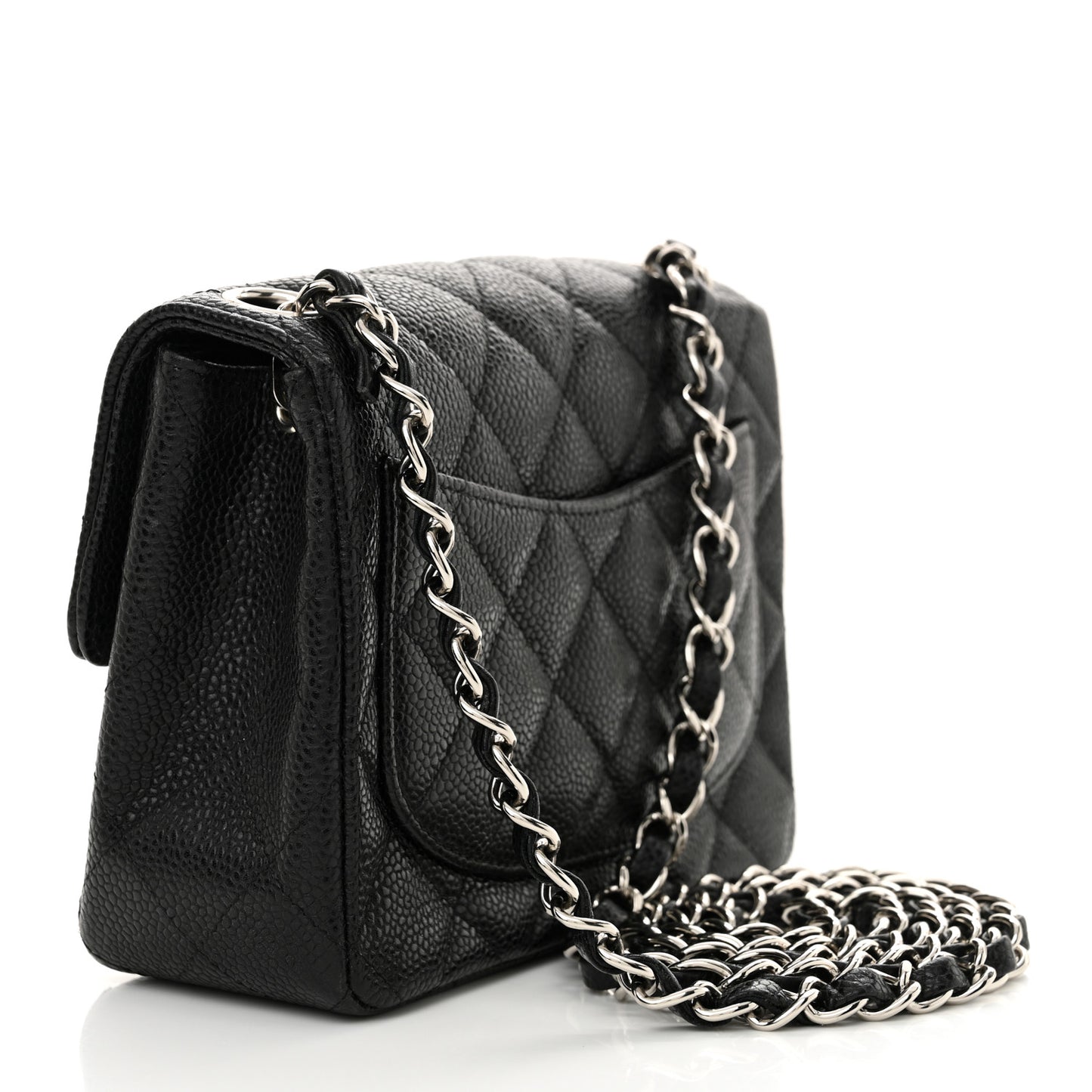 Caviar Quilted Mini Square Flap Black