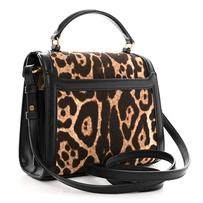 Saint Laurent Canvas Leopard Print Mini Classic Monogram Cassandra Top Handle Black 3 of 11