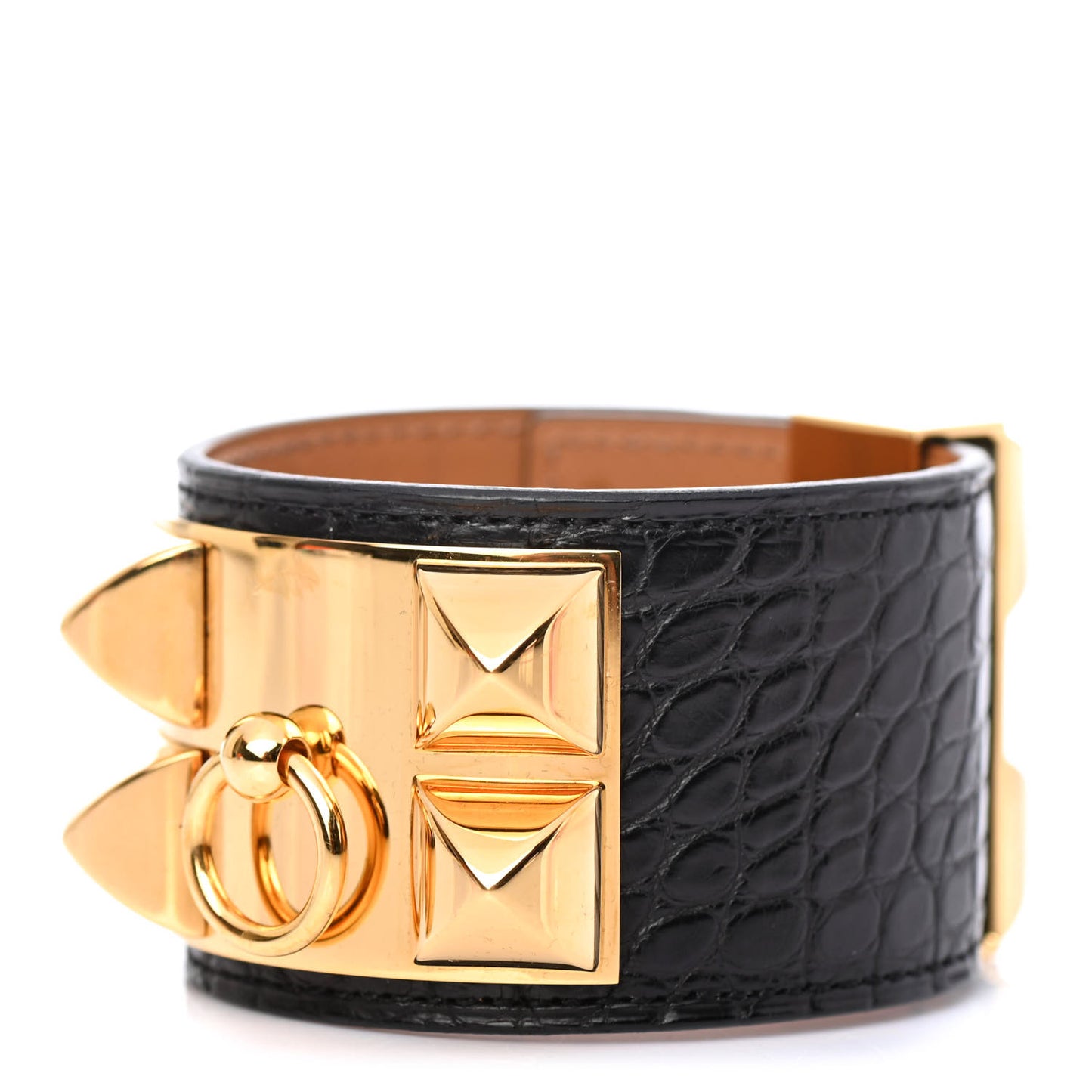 Shiny Alligator Collier de Chien CDC Bracelet S Black